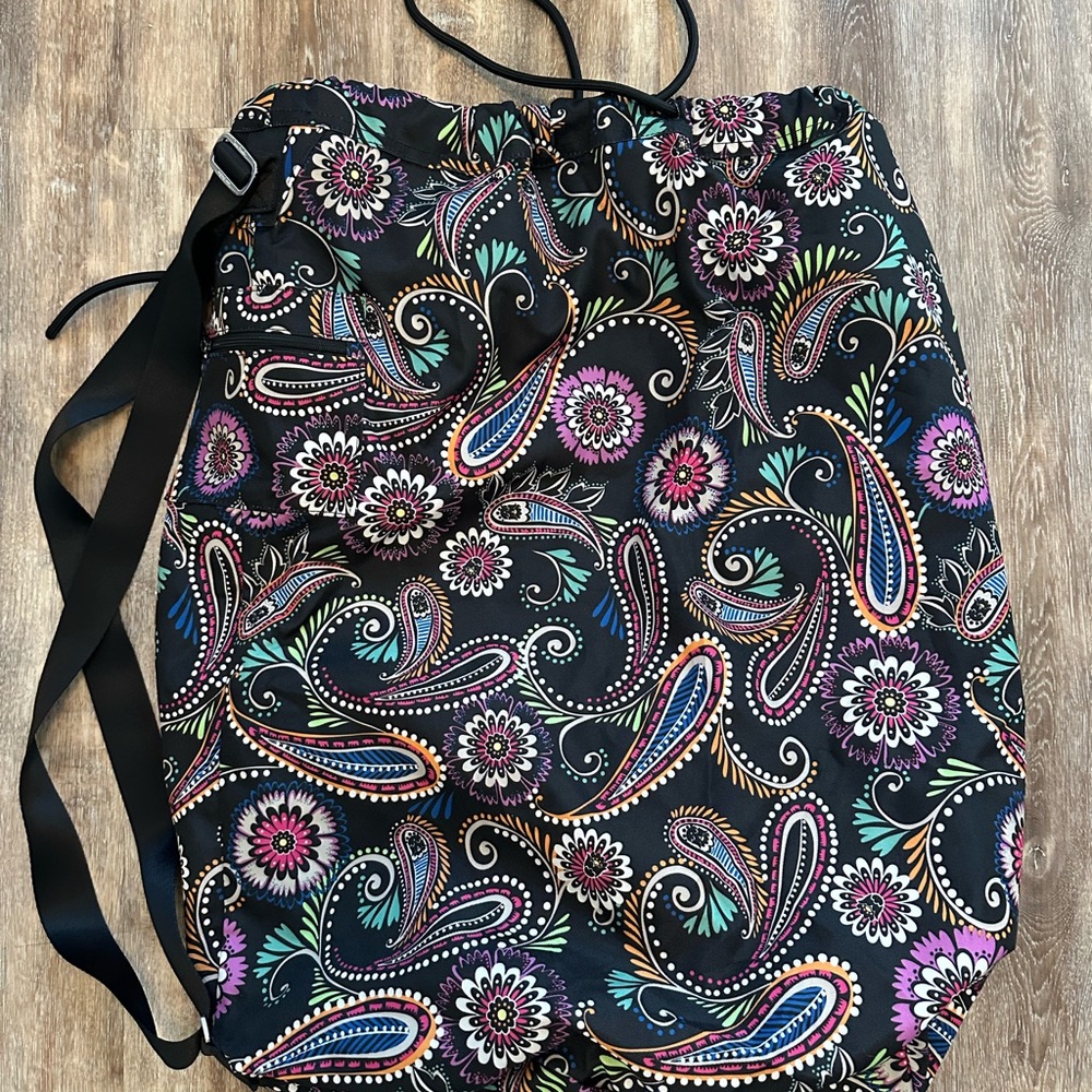 Vera Bradley Bandana Swirl BIG Laundry Bag Shoulder Strap Drawstring - Picture 3 of 13
